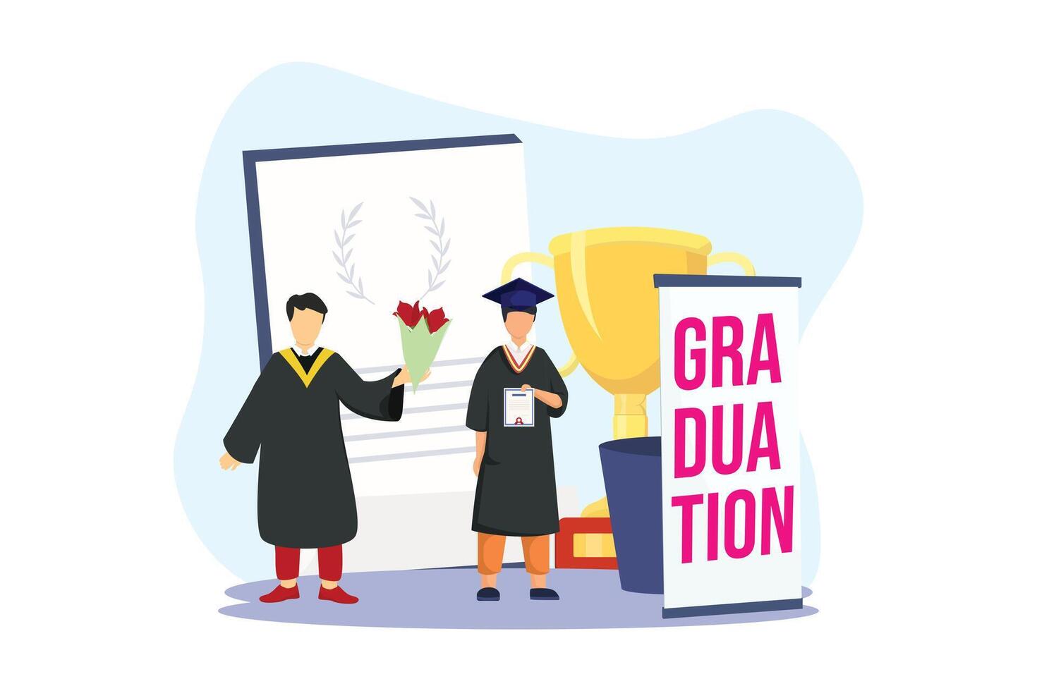 Graduation Day Flat Illustration Design vector