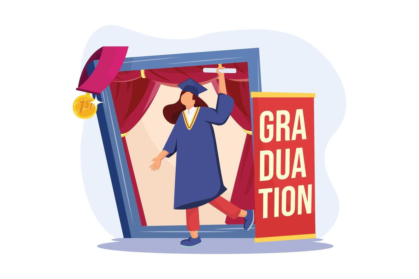 Graduation Day Flat Illustration Design vector