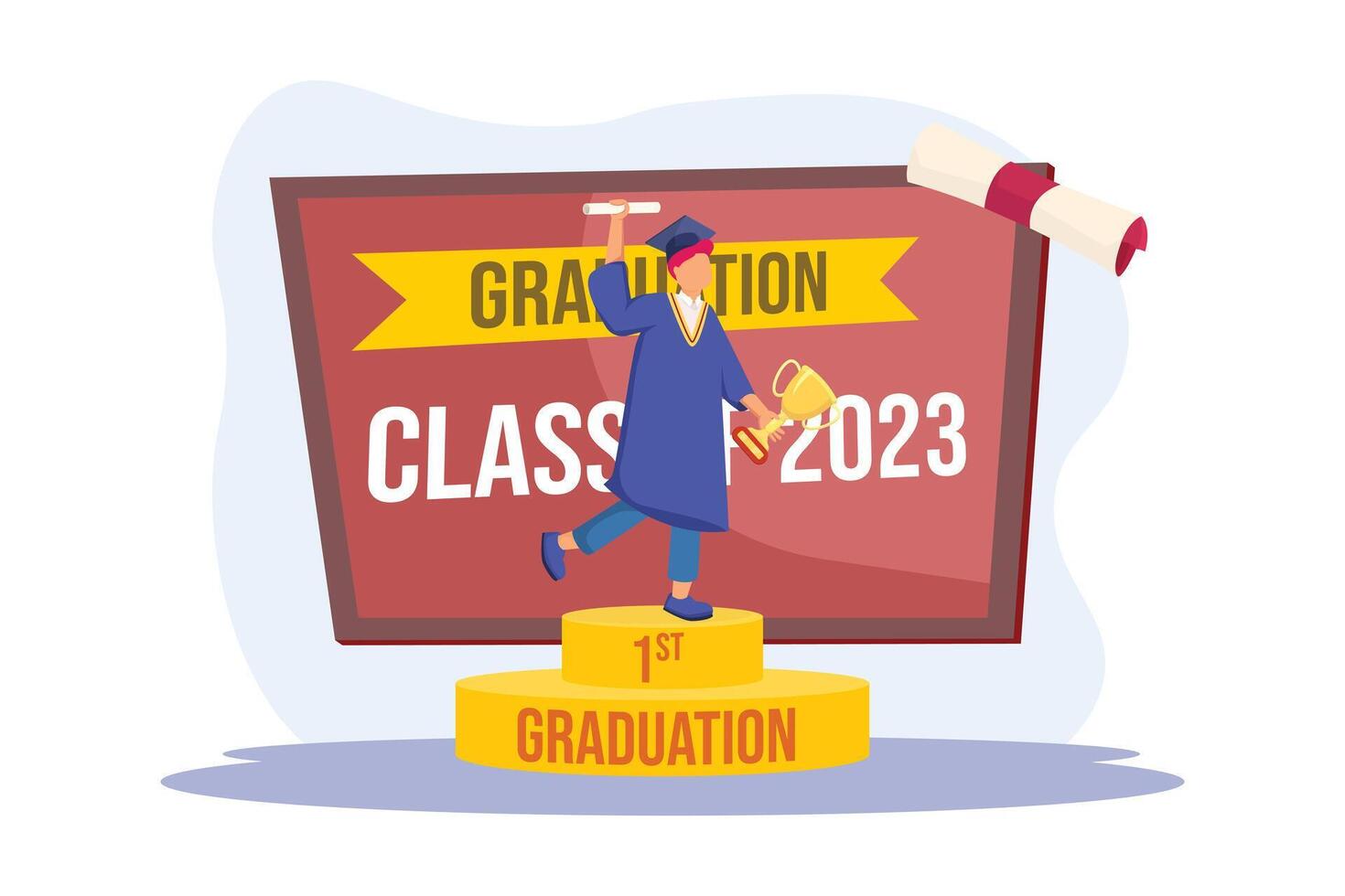 Graduation Day Flat Illustration Design vector