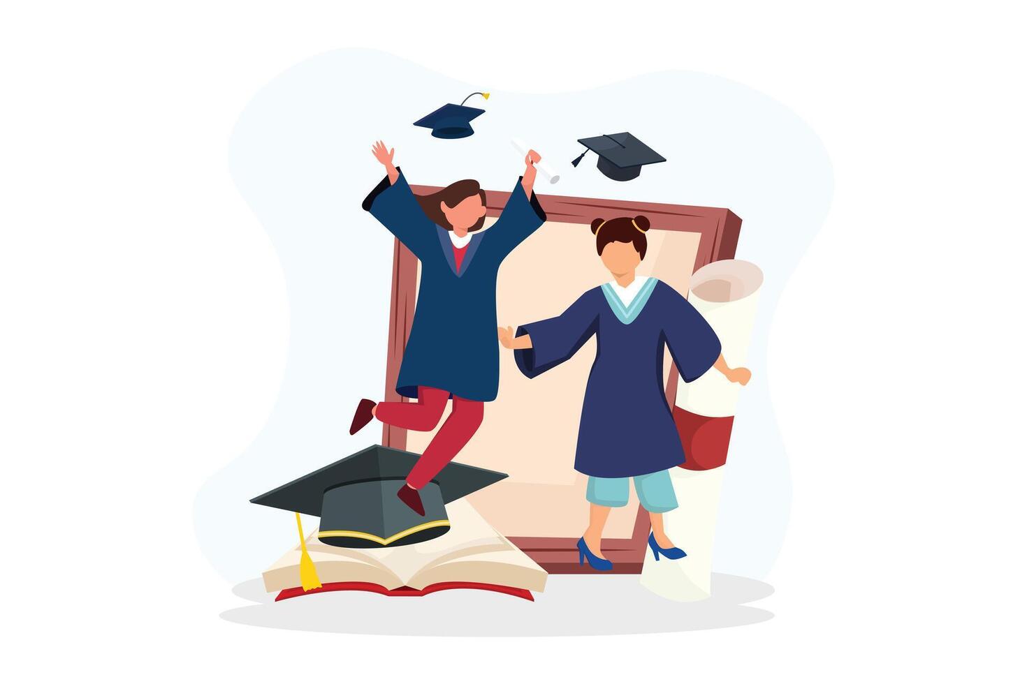 Graduation Day Flat Illustration Design vector