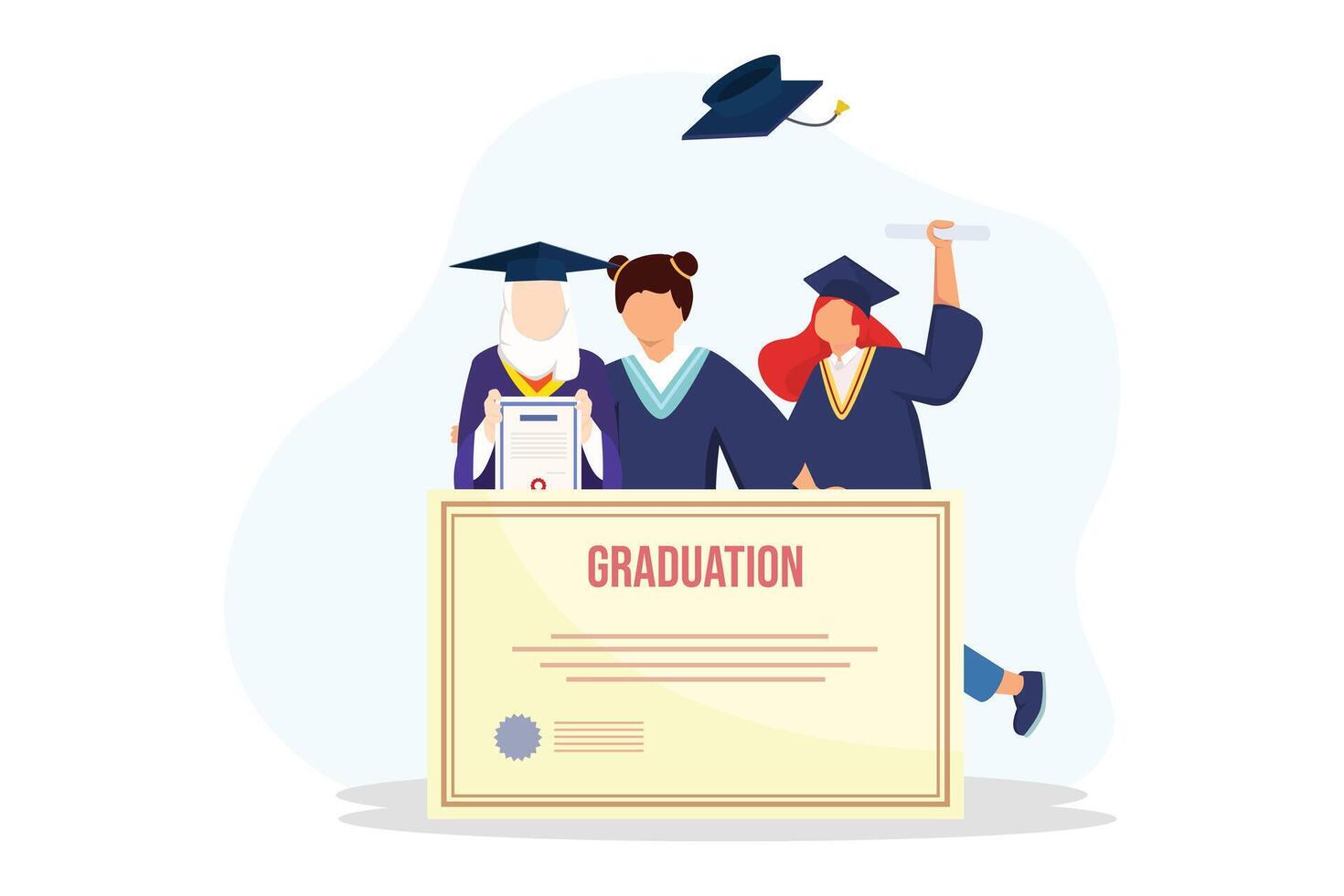 Graduation Day Flat Illustration Design vector