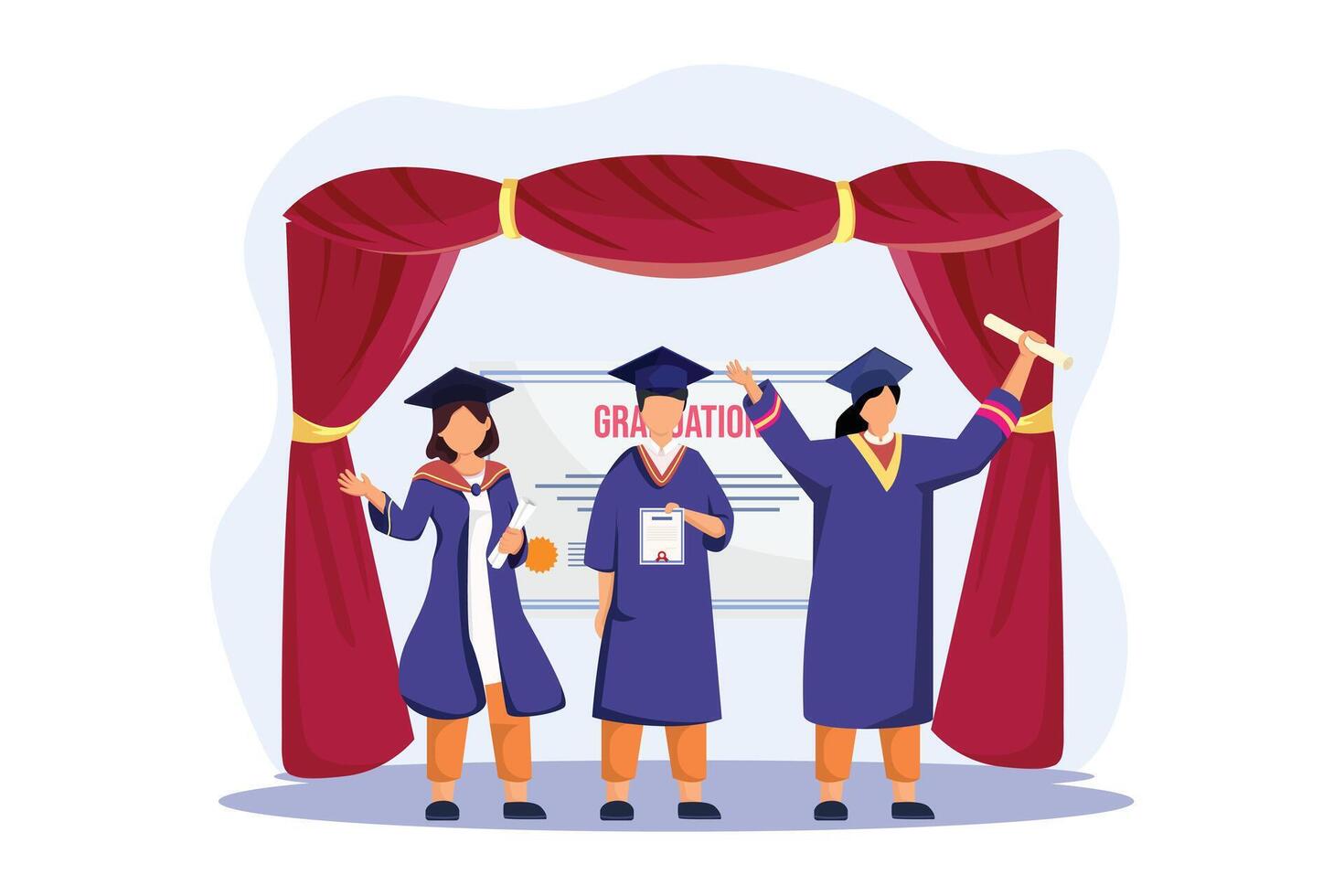 Graduation Day Flat Illustration Design vector