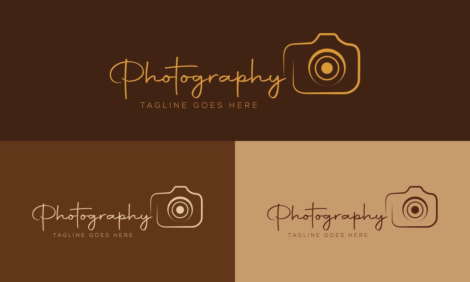 camera logo, modern photography signature logo icon vector