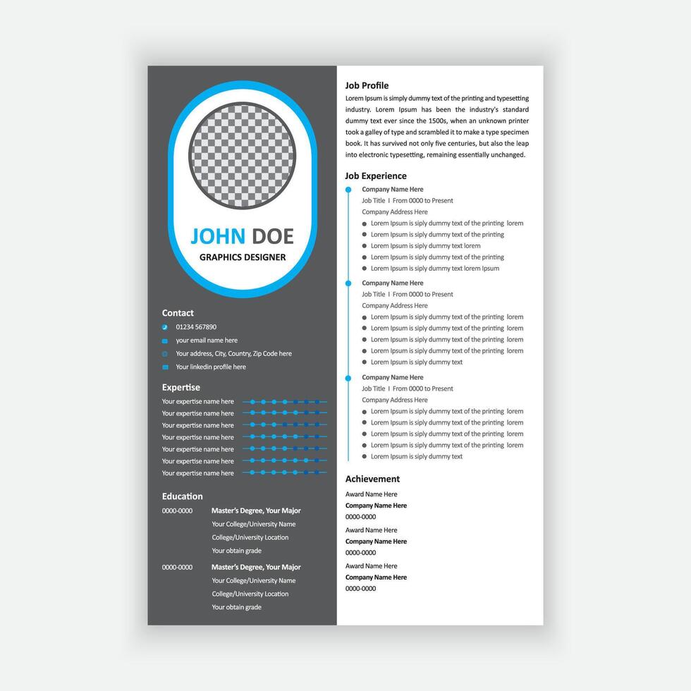 Modern creative colorful resume  cv vector illustration
