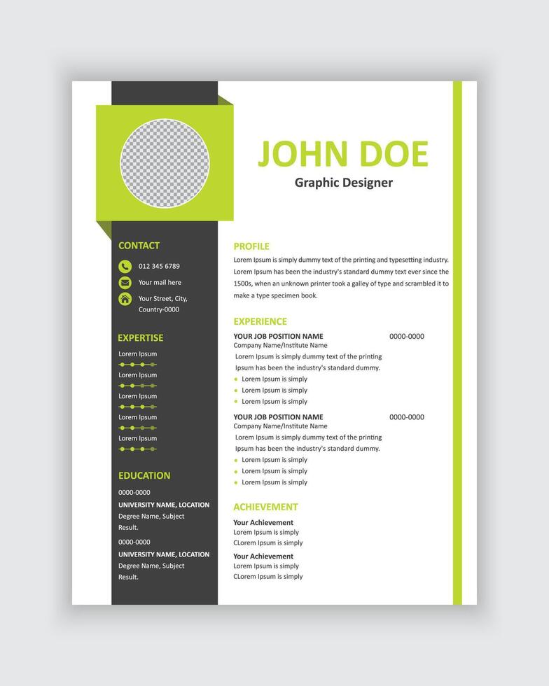 Modern creative colorful resume cv pro vector illustration