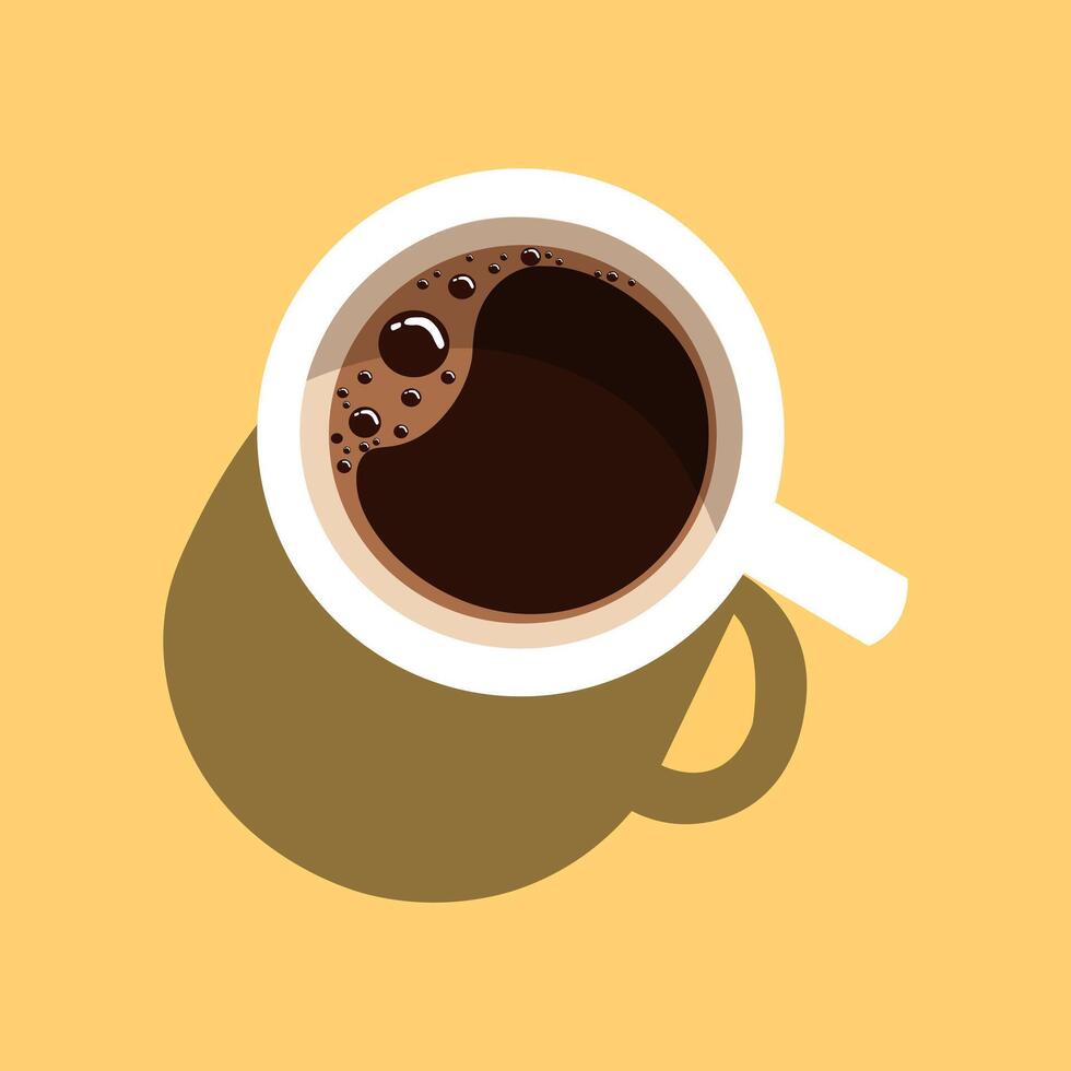 Cup of coffee and beans in isometric flat illustration vector