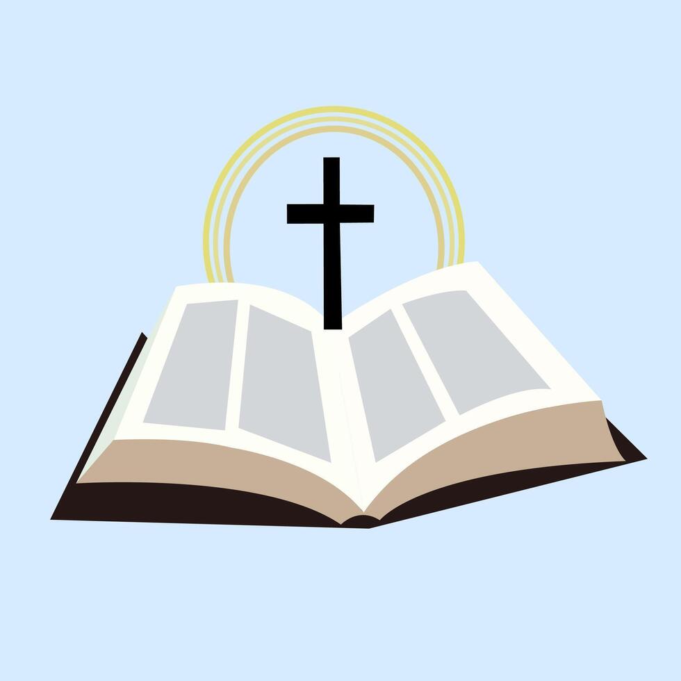 Biblia libro orgánico forma. vector ilustración.