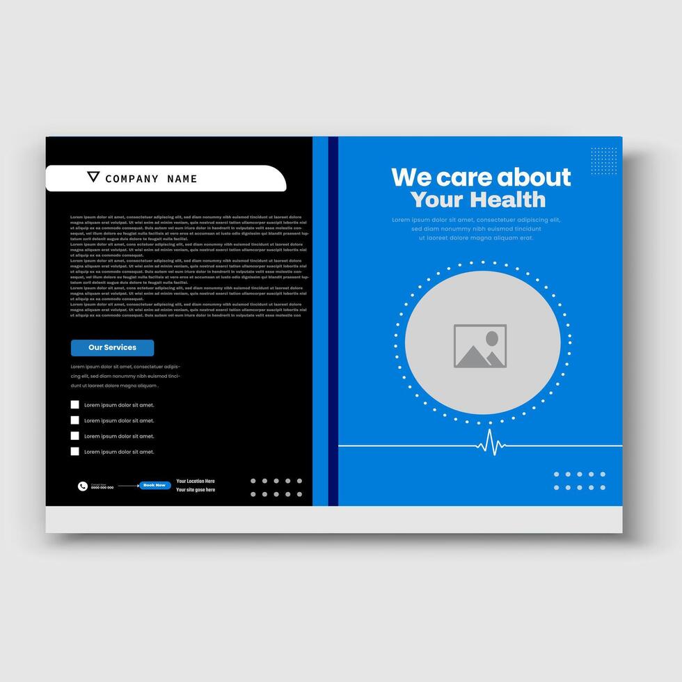 Corporate healthcare and medical a4 flyer design template vector