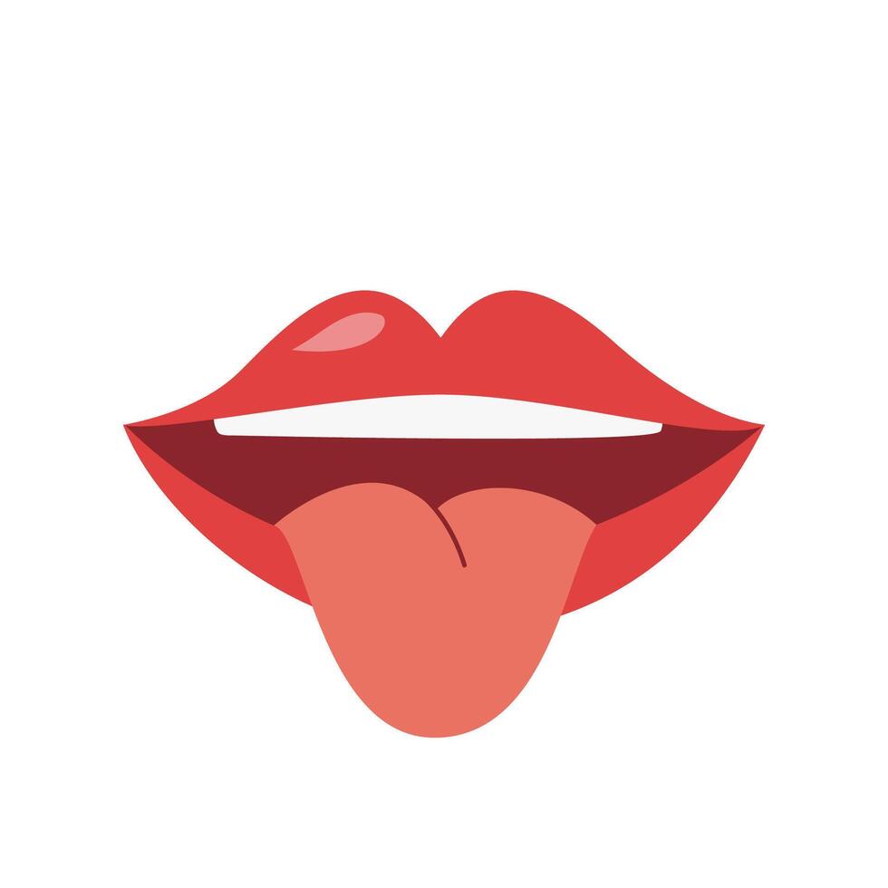 Vector illustration of cartoon mouth isolated on white background.