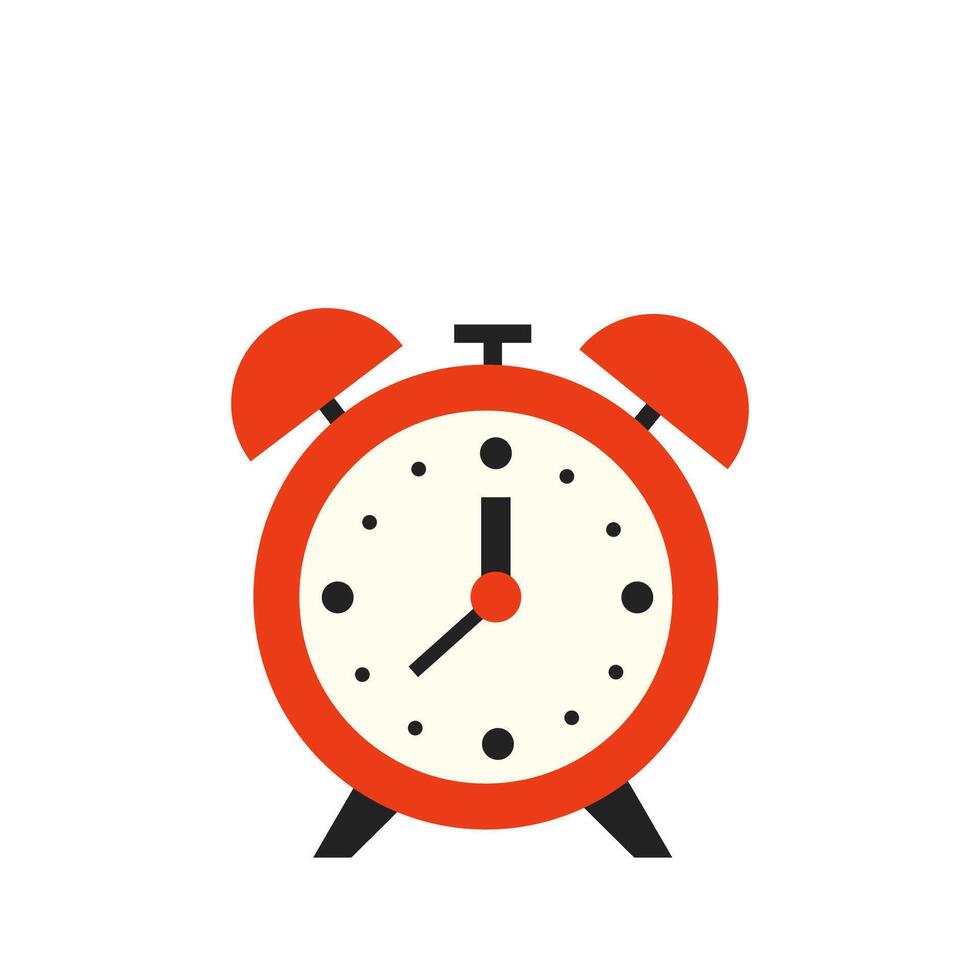 vector ilustración de rojo alarma reloj aislado en blanco antecedentes.