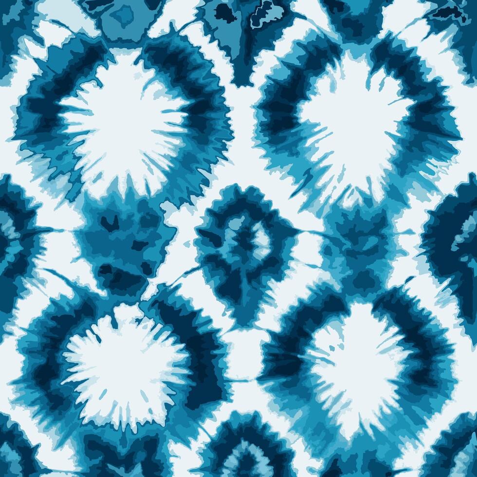 Vector seamless indigo shibori ethnic pattern