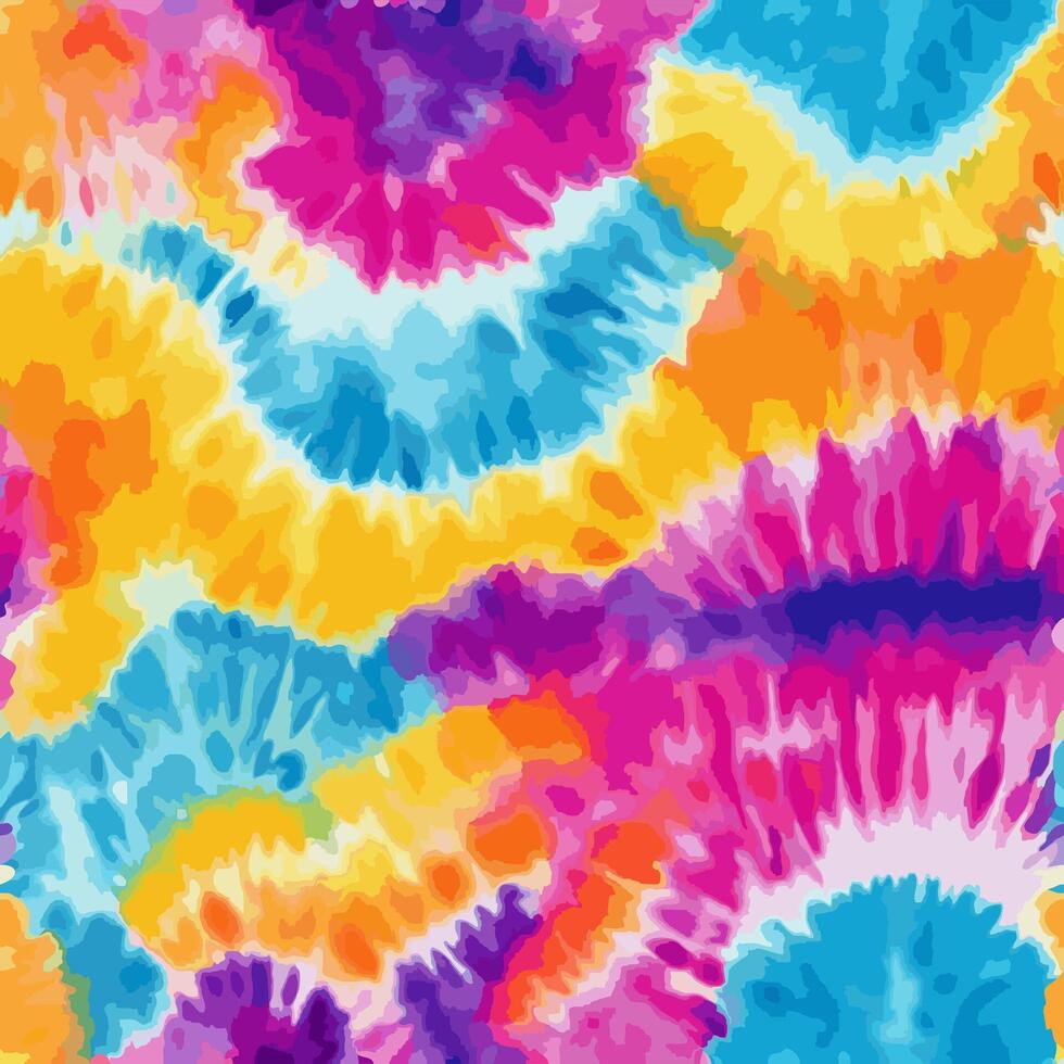 Tie dye bright vector seamless pattern