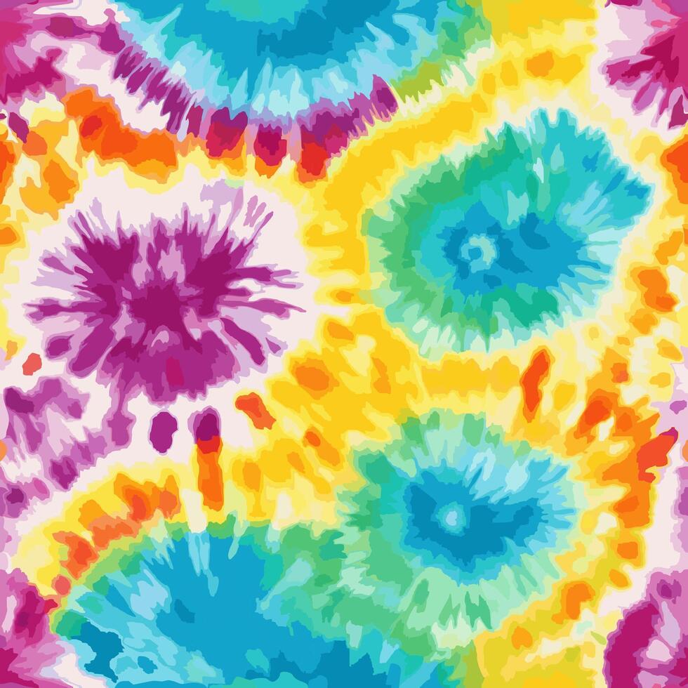 Tie dye bright vector seamless pattern