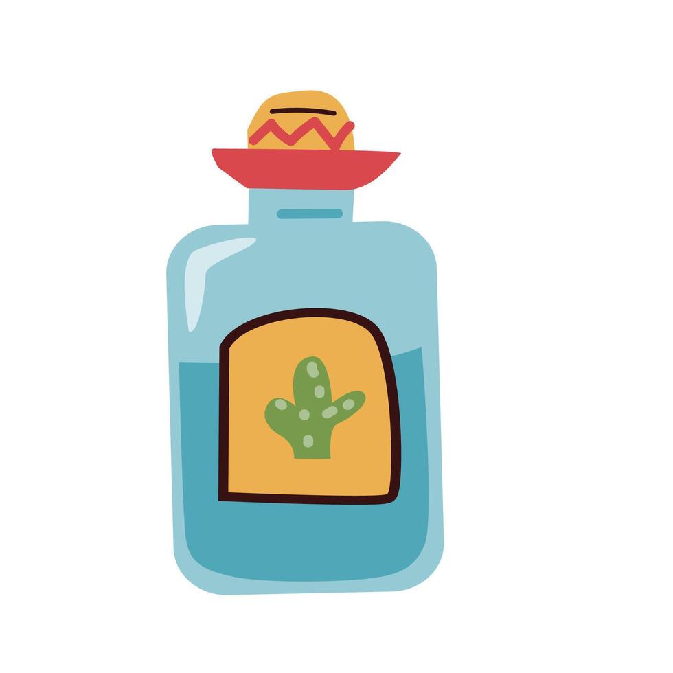 mexican tequila in bottle vector illusration