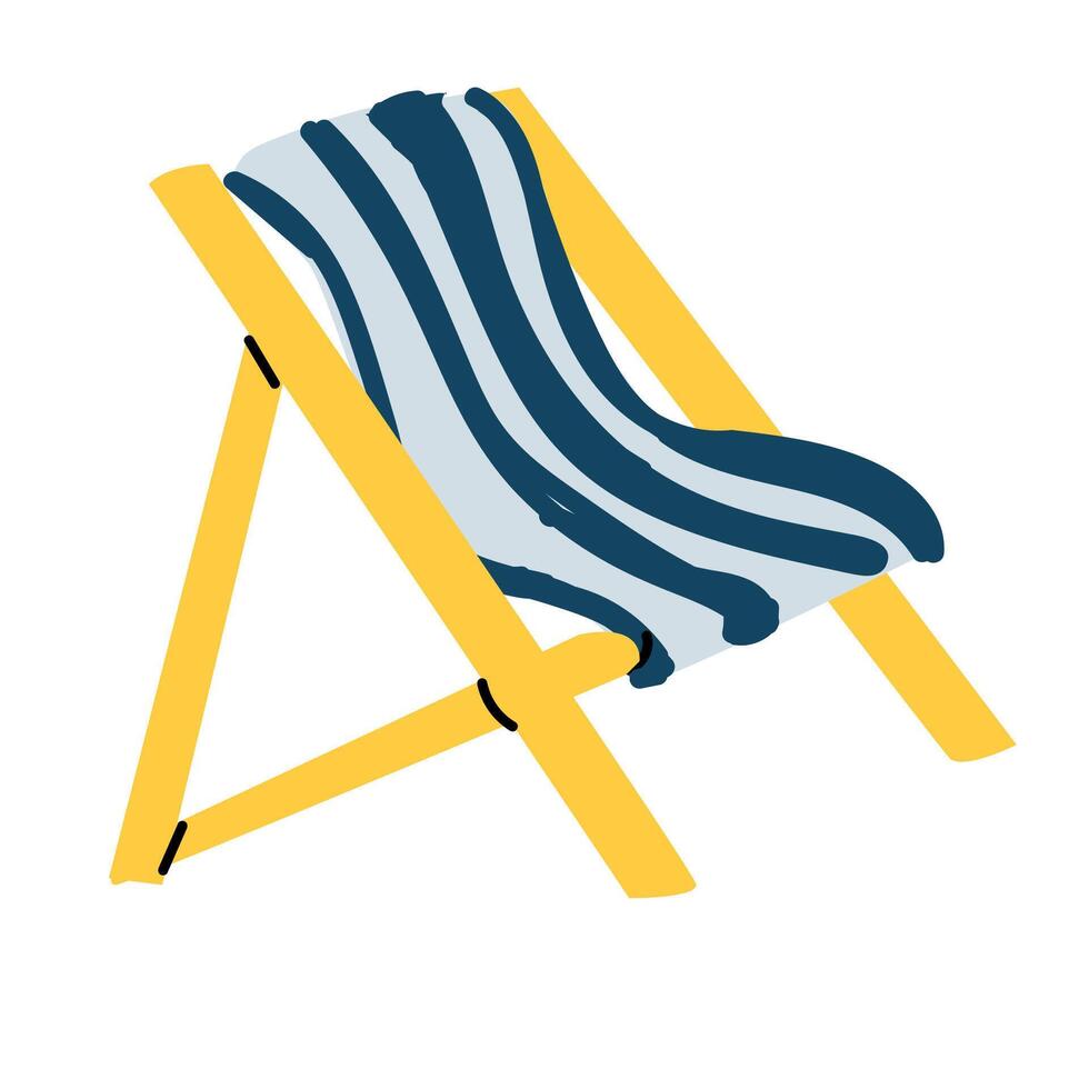 Hand drawn beach chair isolated - vacation travel icon vector