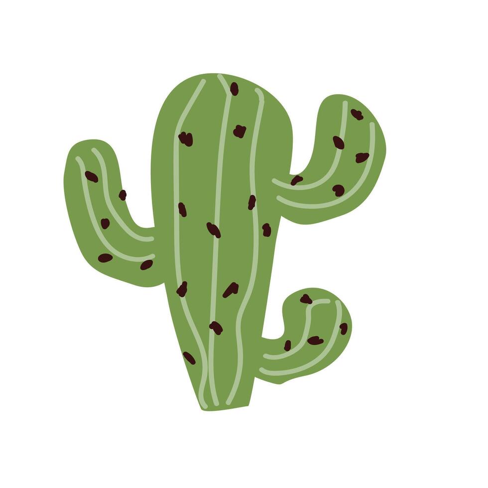 Hand drawn plant cactus icon isolated vector