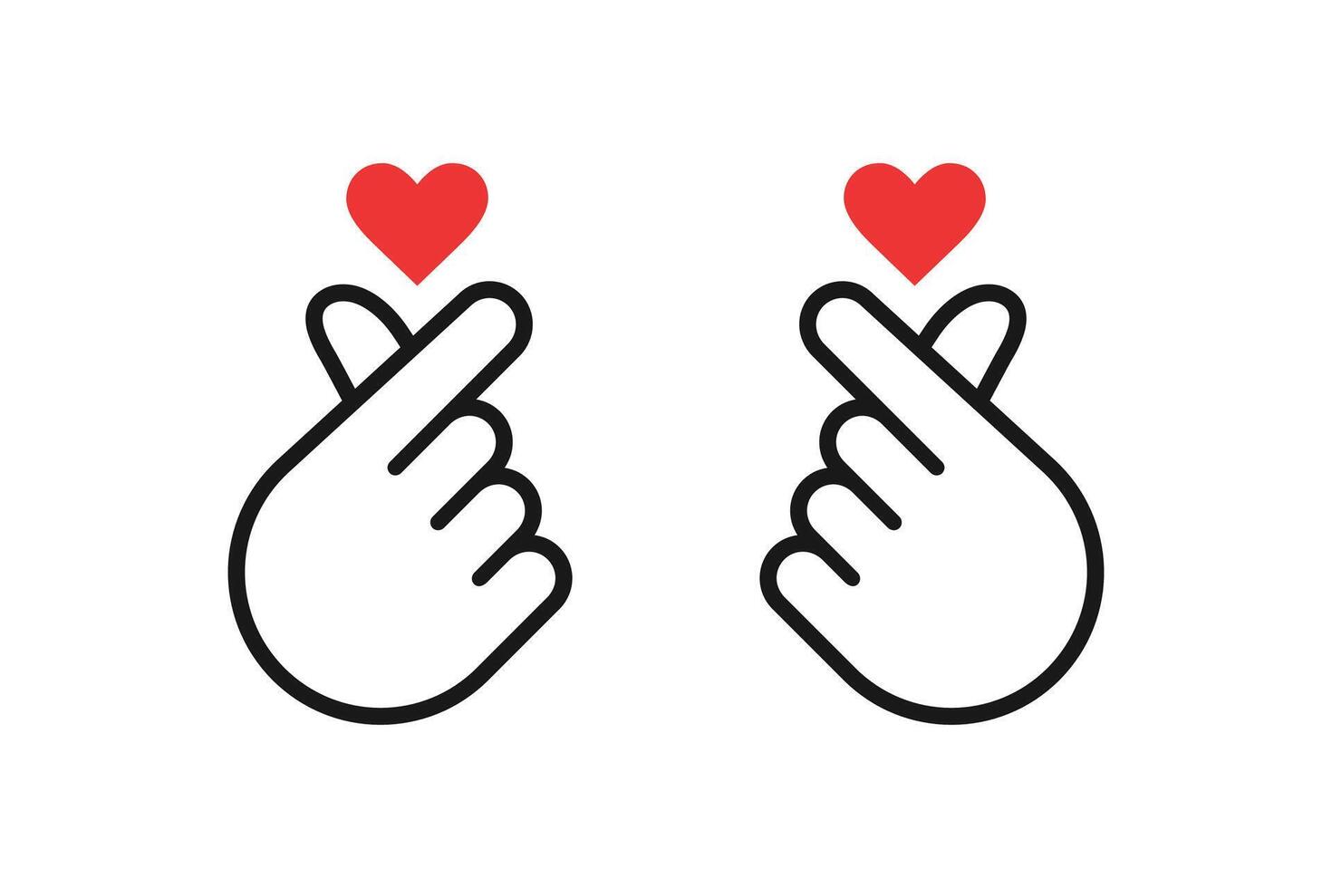 dedo corazón icono. coreano amor signo. mano con amor icono vector ilustración