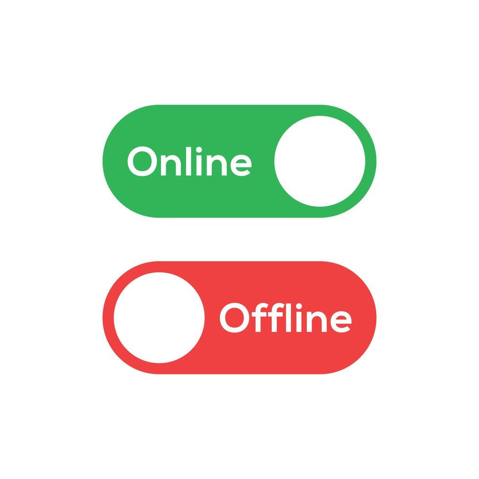 Online offline switch icon vector. On off slider concept. Online and offline button sign. vector