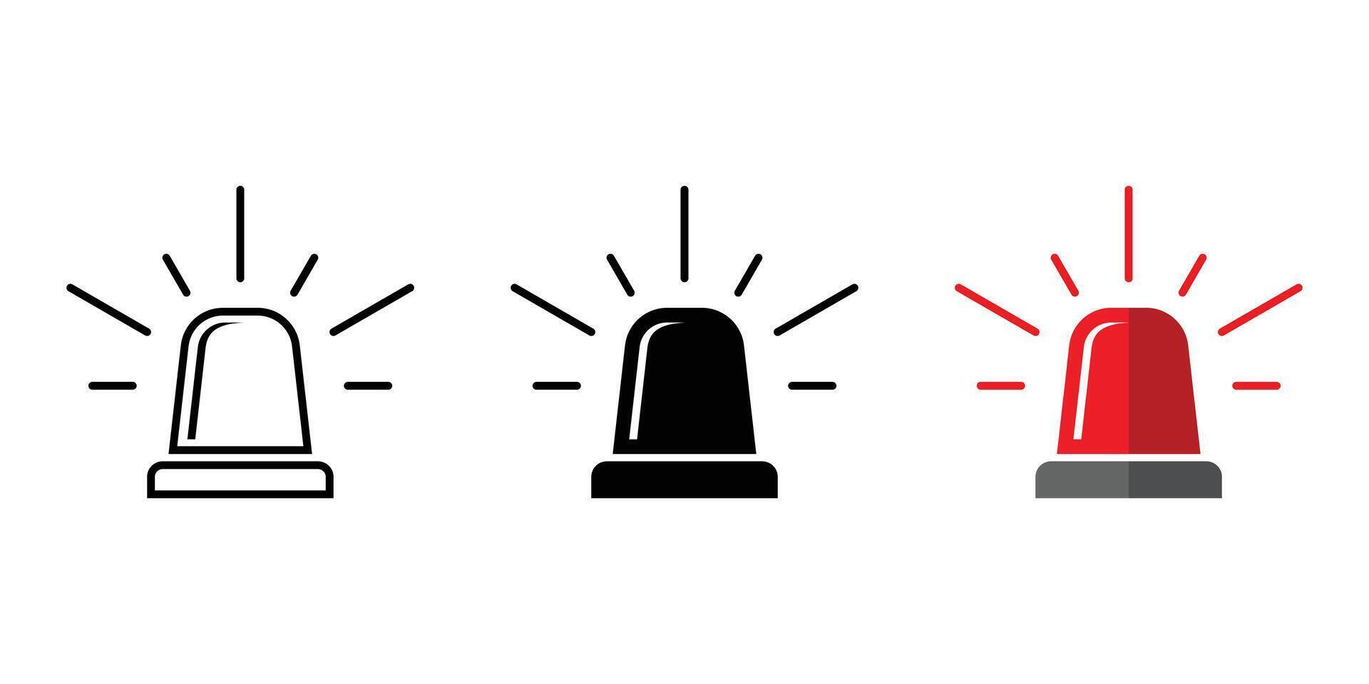 Siren vector icon. Police or ambulance red flasher siren icon.