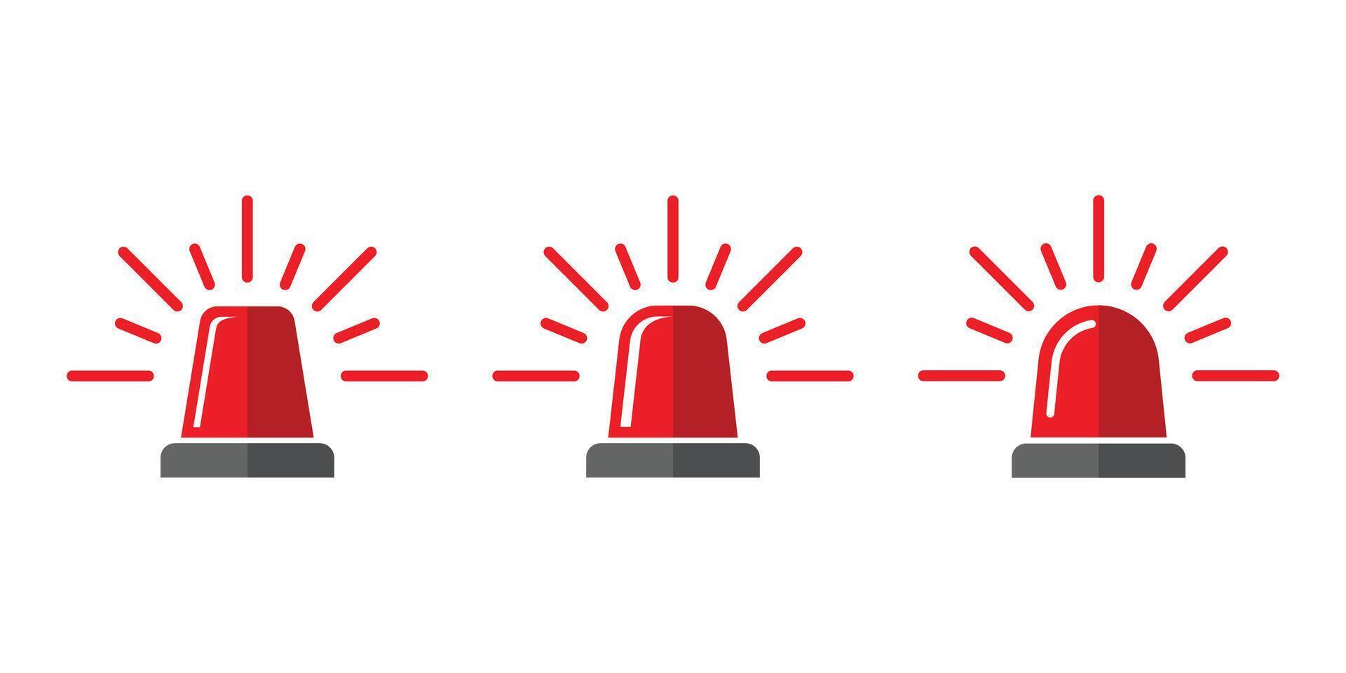 Siren vector icon. Police or ambulance red flasher siren icon.