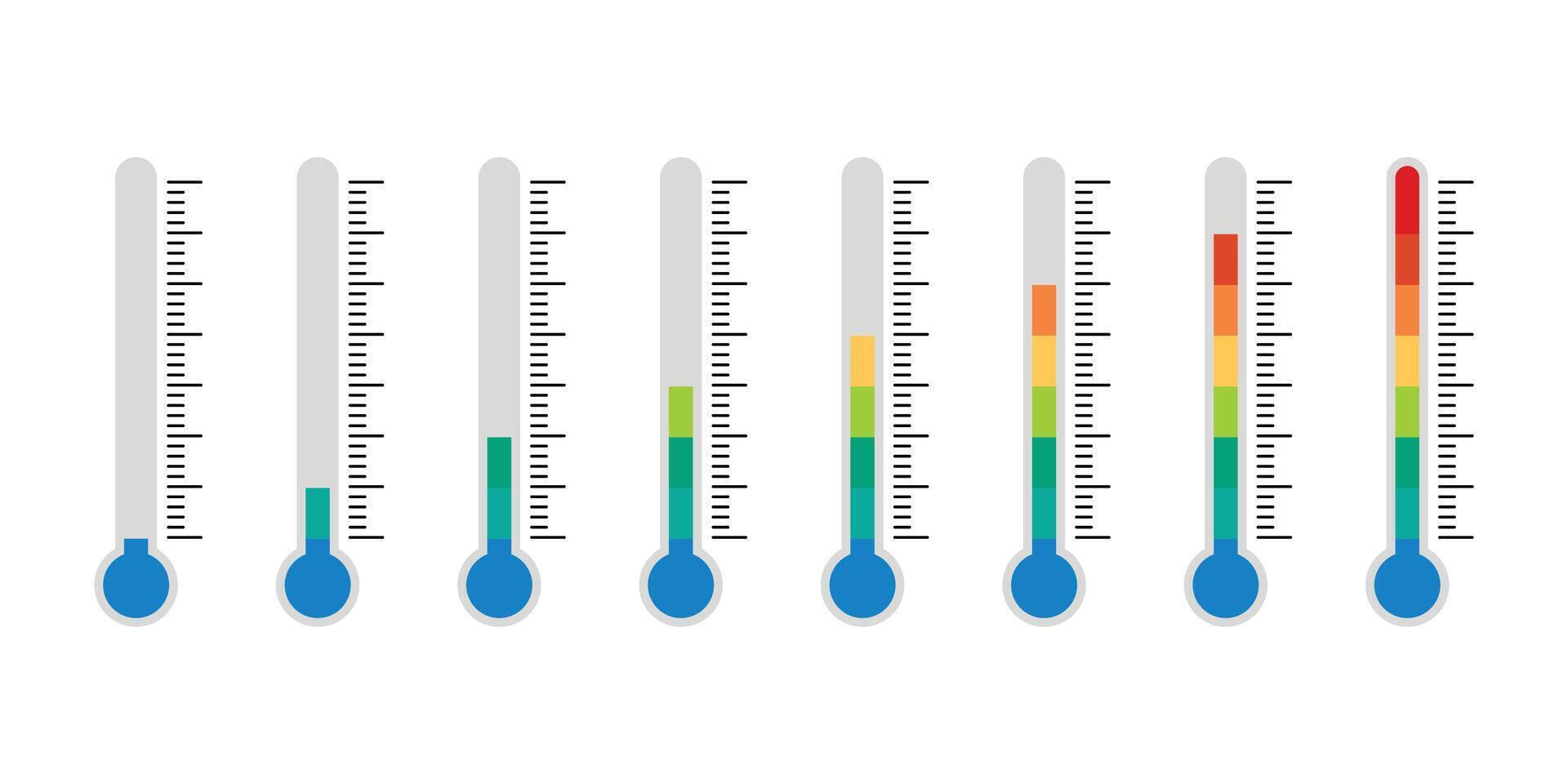 temperatura símbolo colocar. temperatura medición. termómetro icono vector ilustración