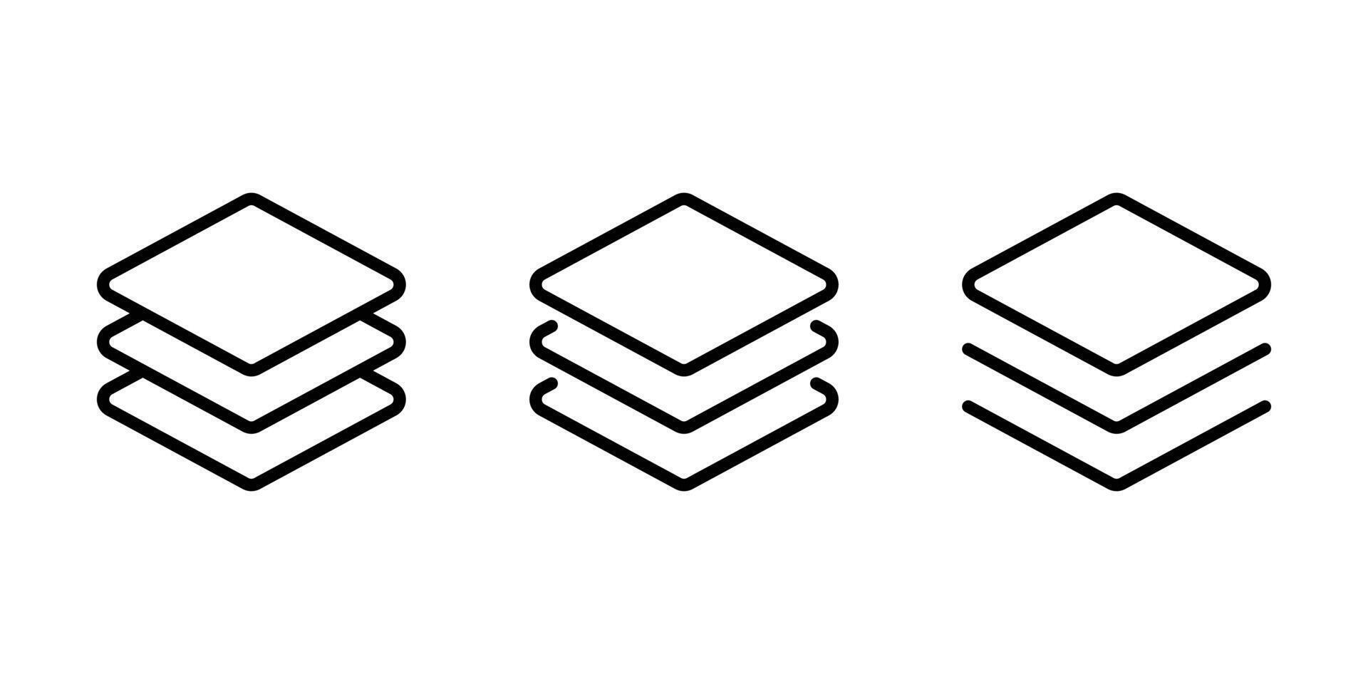 Layers icon set. Vector layers icon. Canvas icon