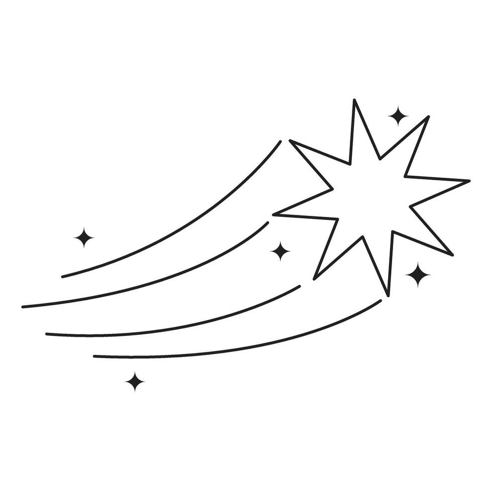 minimalist cosmic vintage line art element vector