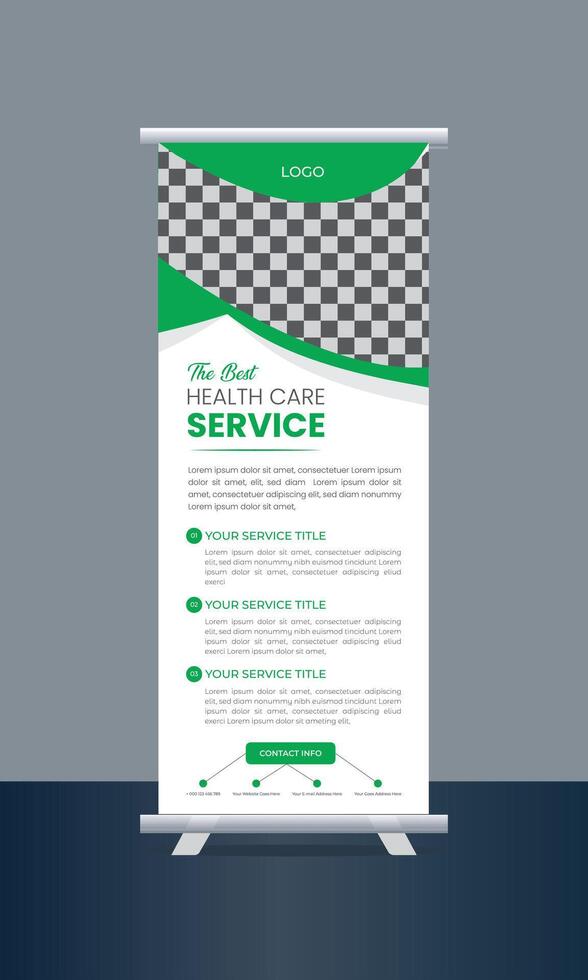 Vector roll-up banner design template