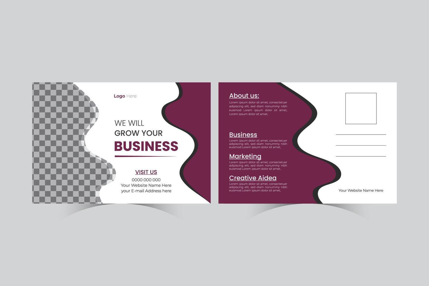 Postcard design template vector