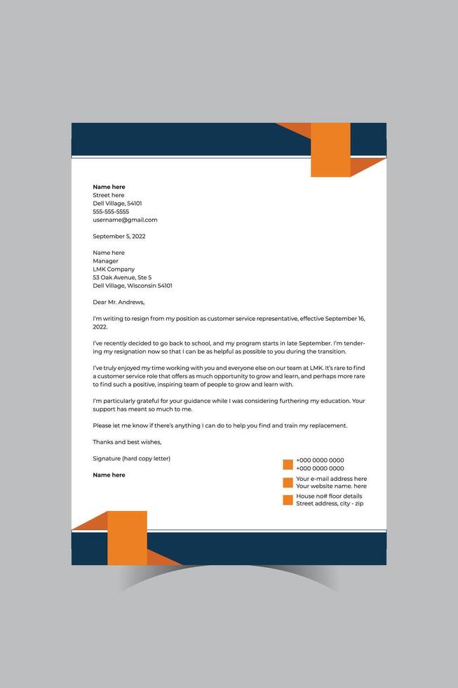 Letterhead design template vector