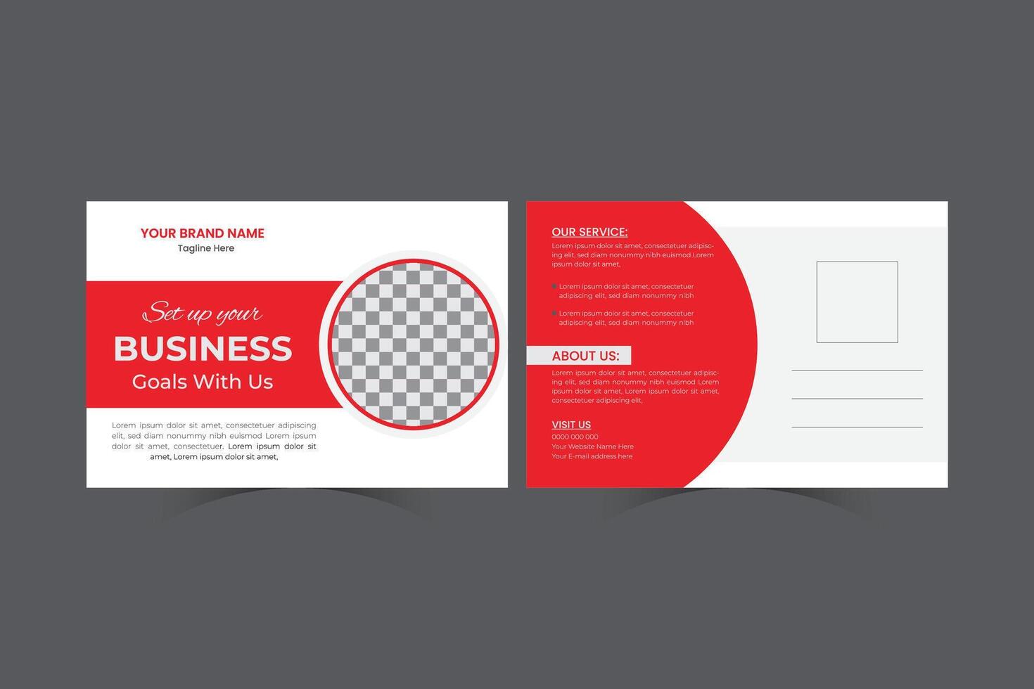 Postcard design template vector