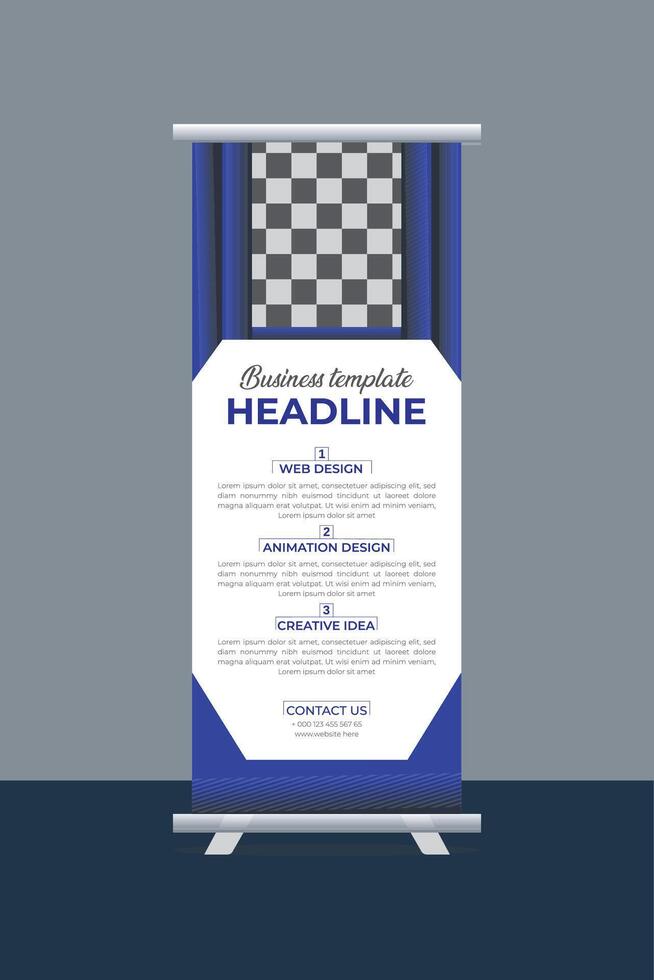 Vector roll-up banner design template