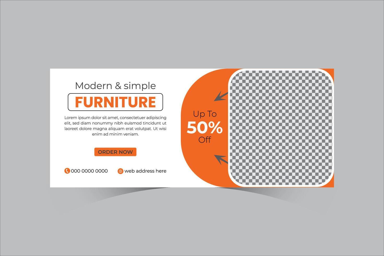 banner web de muebles vector