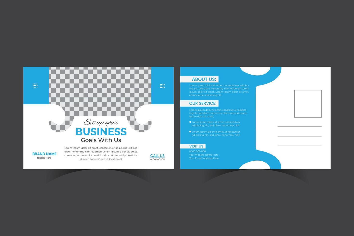 Postcard design template vector