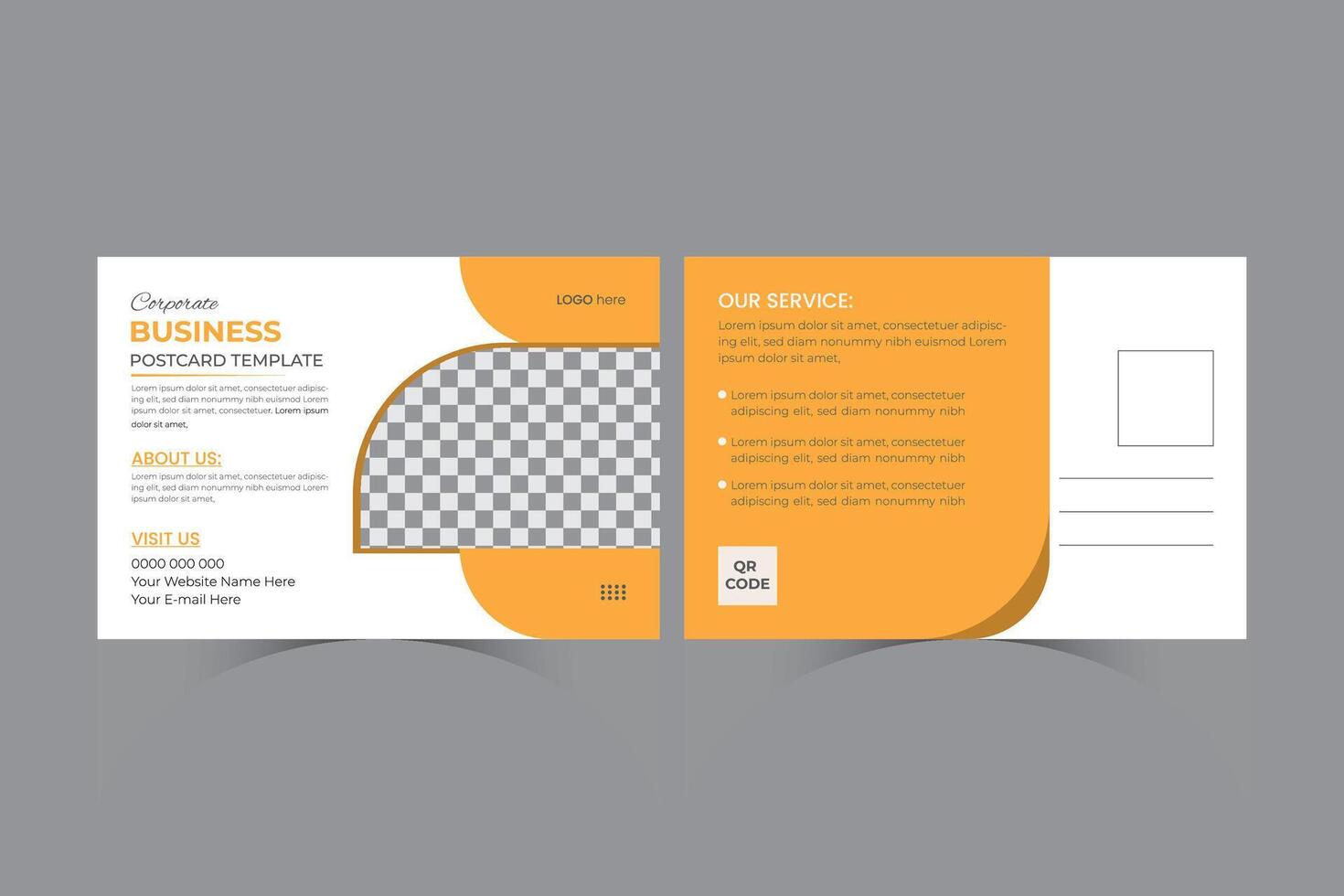 Postcard design template vector