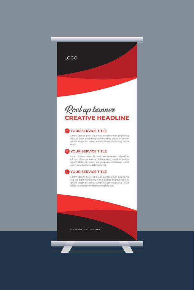 Vector roll-up banner design template