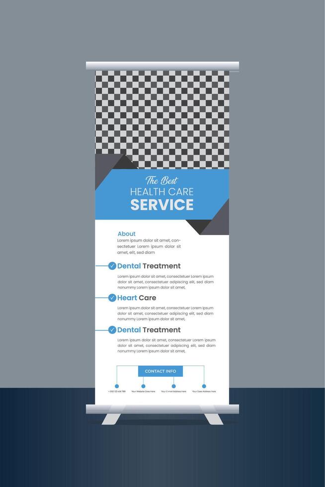 Vector roll-up banner design template