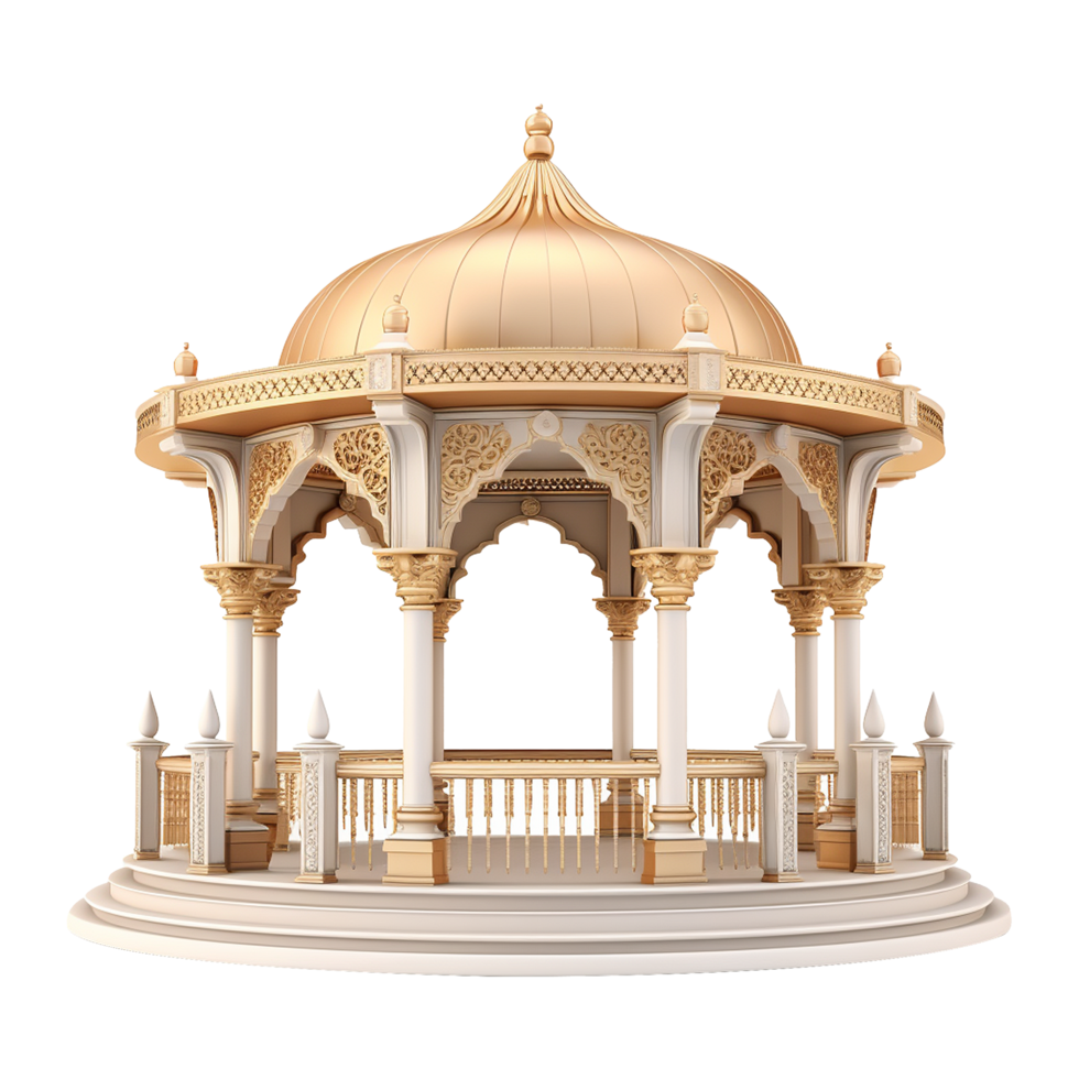 AI generated A gazebo isolated on transparent background png