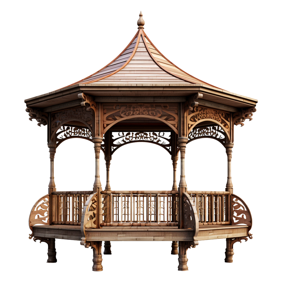 AI generated A gazebo isolated on transparent background png