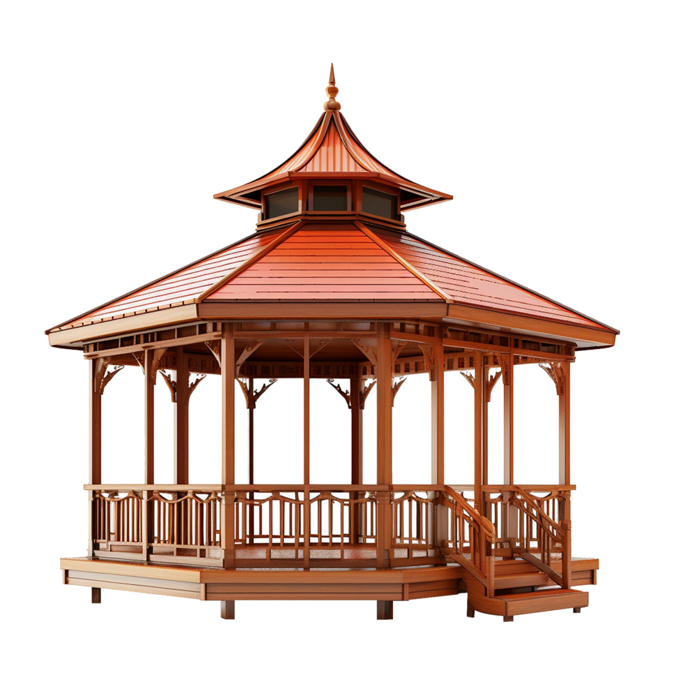 AI generated A gazebo isolated on transparent background png