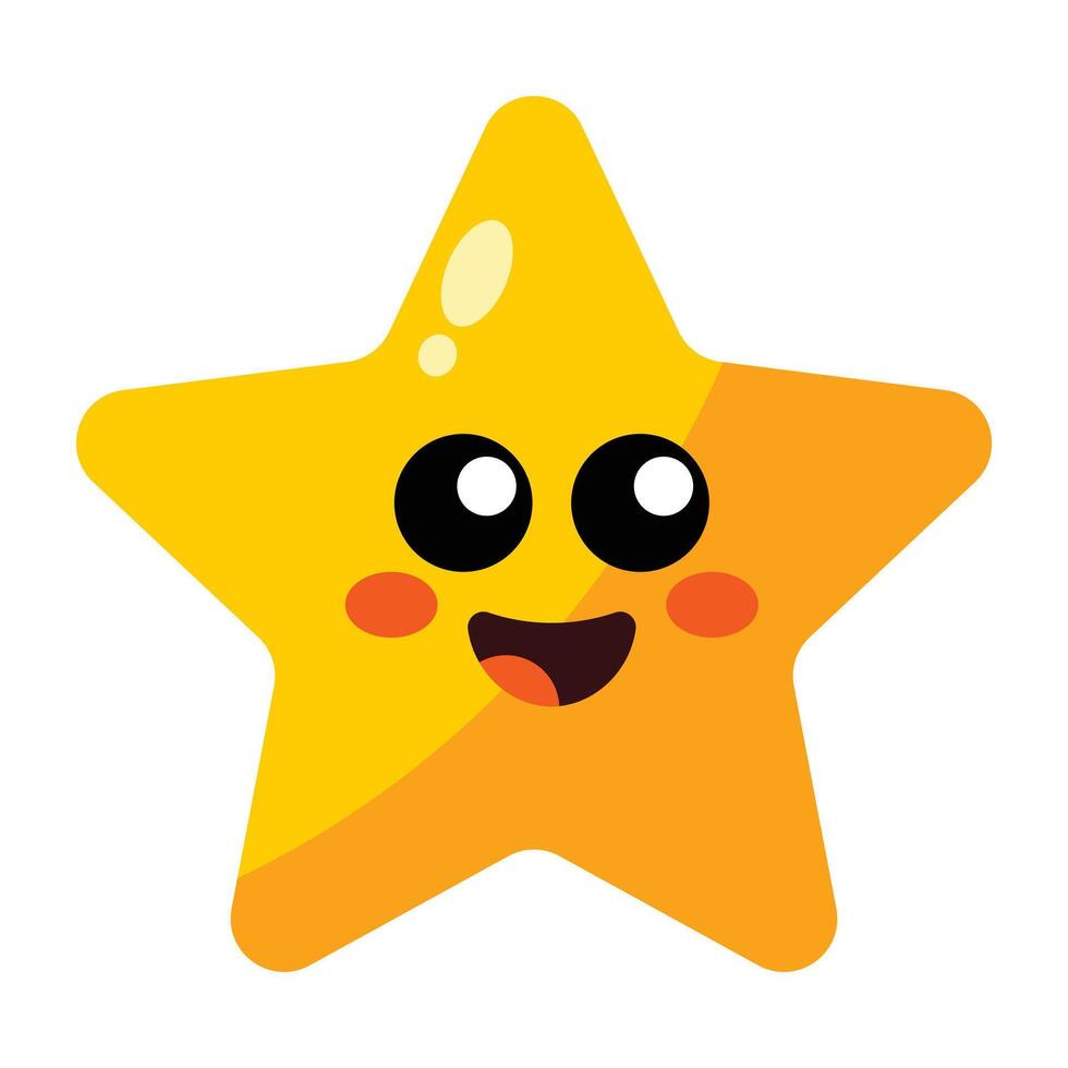 linda sonriente estrella icono vector