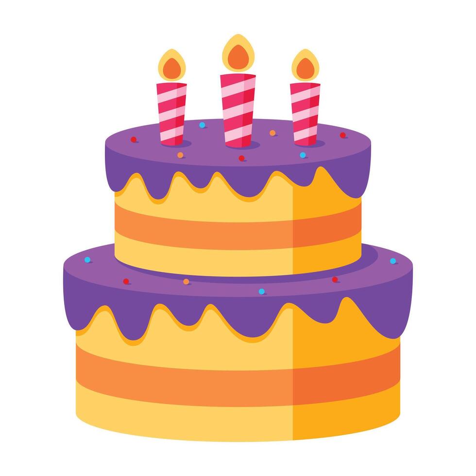 Cute Birthday Cake vector