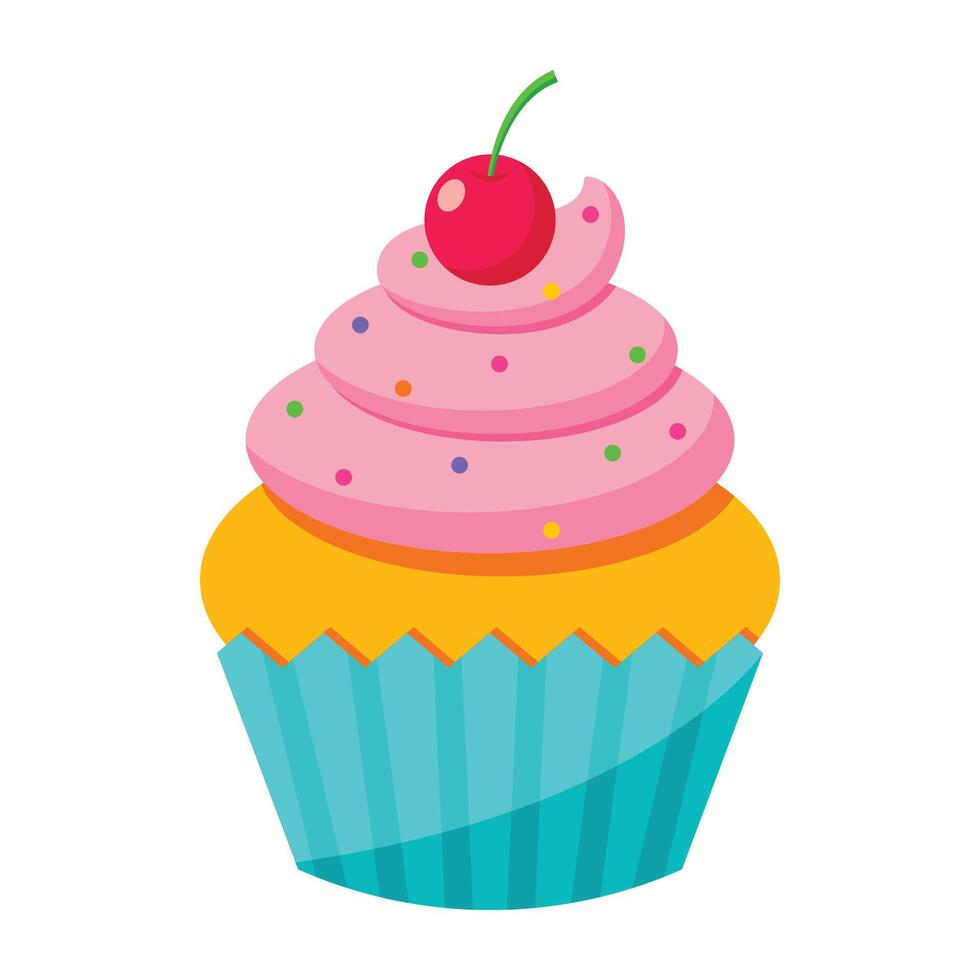 cartoon cupcake icon. vector