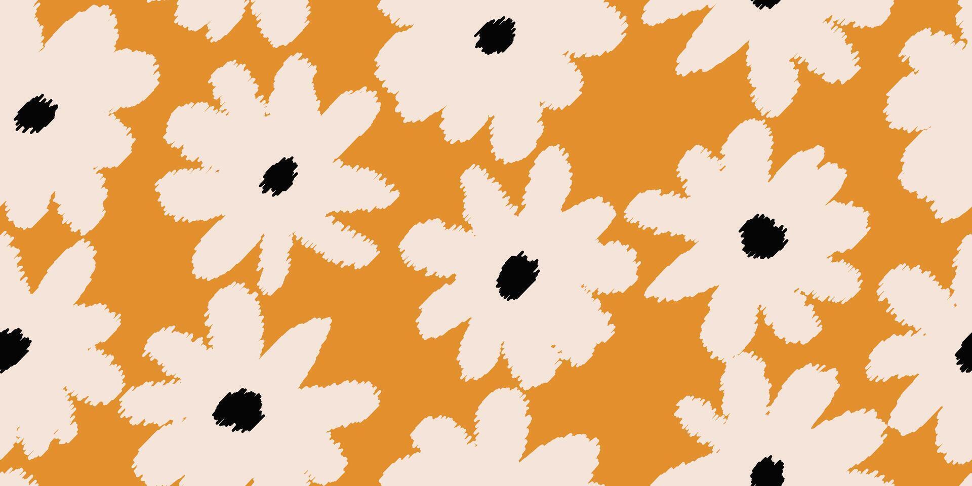 exótico mano dibujado flores, sin costura patrones bordado estilo con floral para tela, textiles, envase papel, cubrir, pared arte, hogar decoración, resumen antecedentes. vector ilustración.