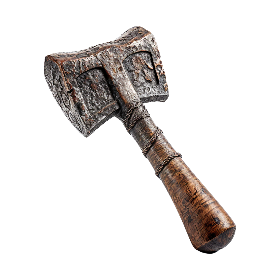 AI generated Rusty metal sledge hammer isolated on transparent background png
