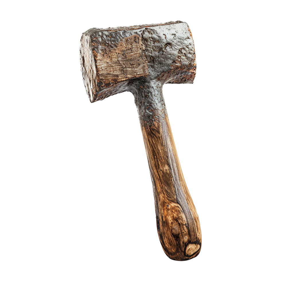 AI generated Rusty metal sledge hammer isolated on transparent background png