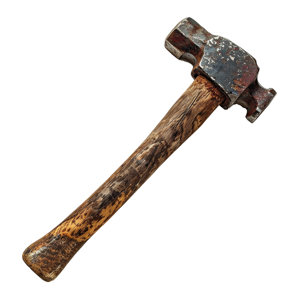 AI generated Rusty metal sledge hammer isolated on transparent background png
