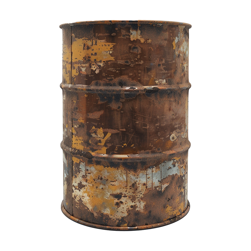 AI generated Rusty oil barrel isolated on transparent background png