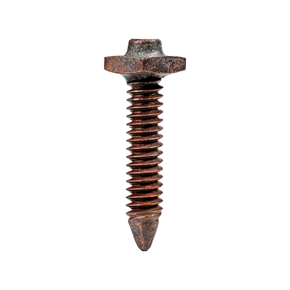 AI generated Rusty screw isolated on transparent background png