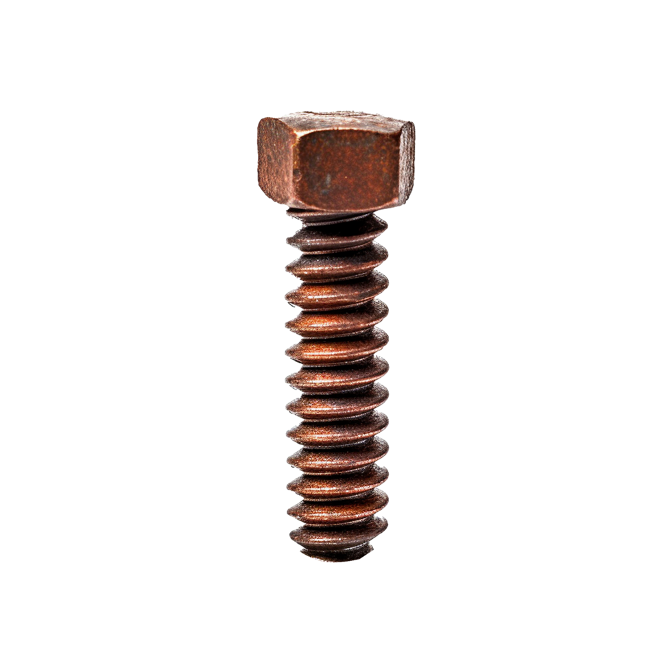AI generated Rusty screw isolated on transparent background png